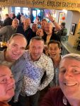 Back: Dave Podesta, Graham Edney, Dave Roberts, Rick Allen, John Durrands, Andy Titley<br>Middle: Franny Killeen, Dave Crowley, Tony Wragg<br>Photobomb-ers: Dave Simpson, Pete Clemenson